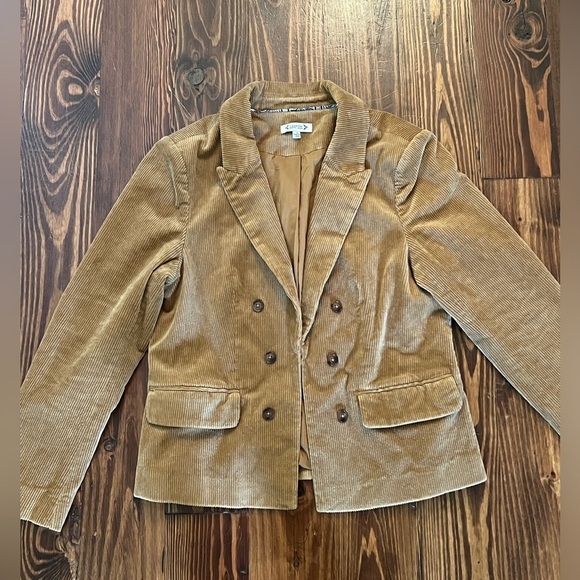 NANETTE LEPORE Natalie Corduroy Stretch Cotton Light Brown Blazer - Picture 5 of 8